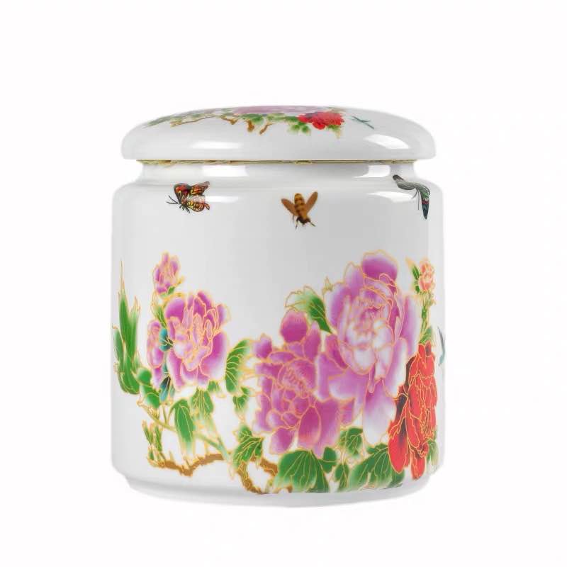 The Crown chang jingdezhen blue and white porcelain quality goods is moisture - proof seal pot large - sized straight cylindrical tea pot storage tanks