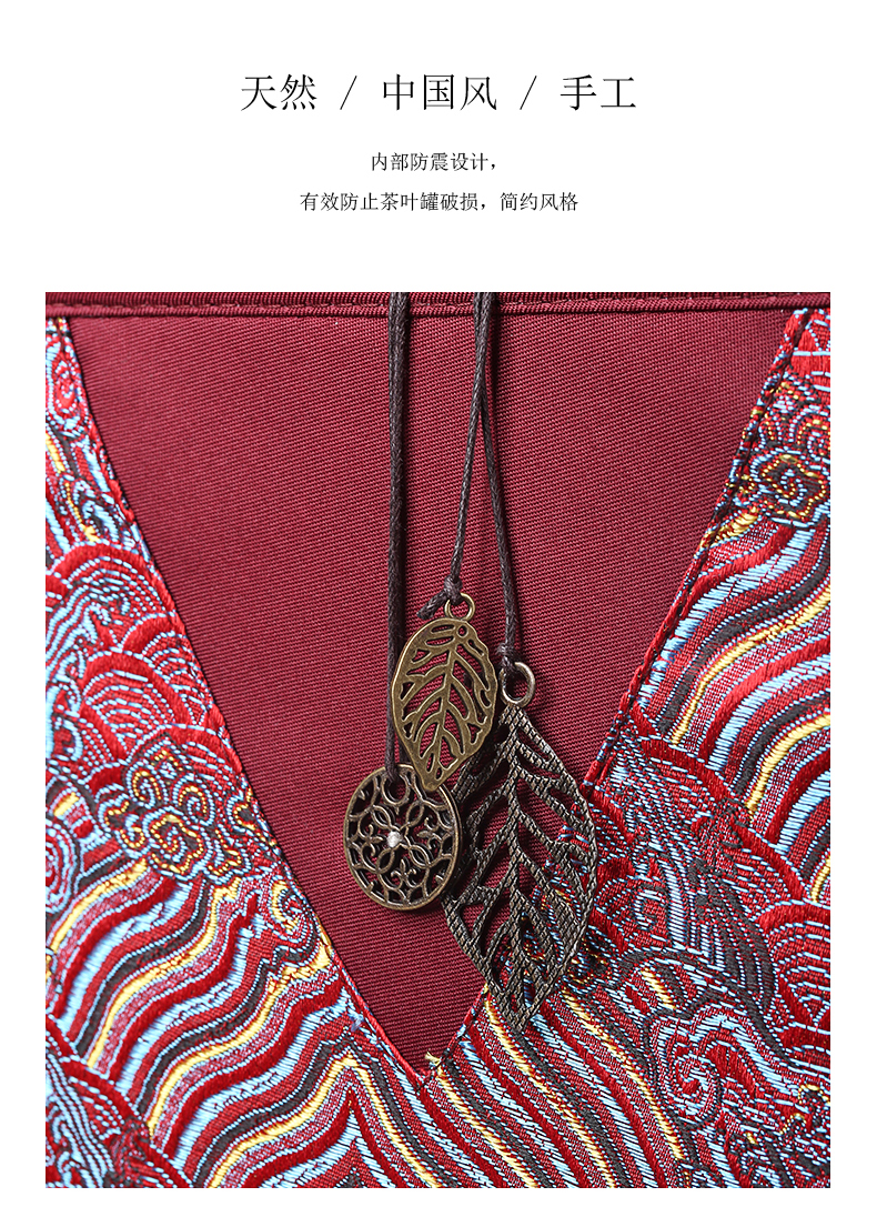 Back economic prosperous gift box the tea pot single pot pot box cloth embroidery gift box