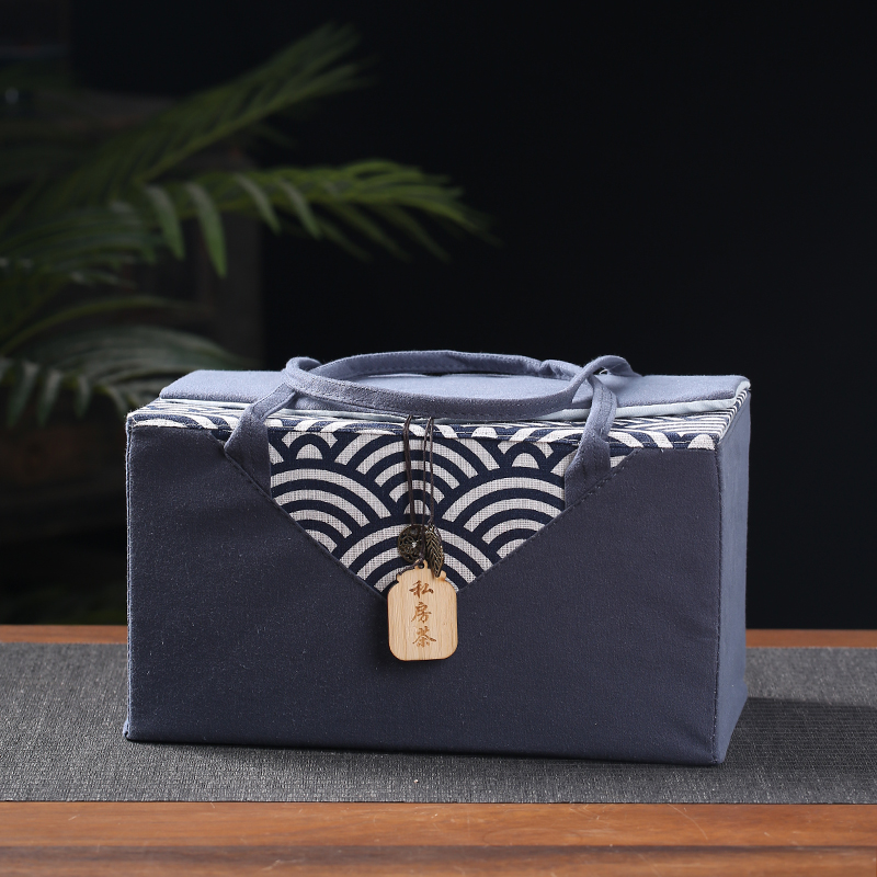 Back economic prosperous gift box the tea pot single pot pot box cloth embroidery gift box