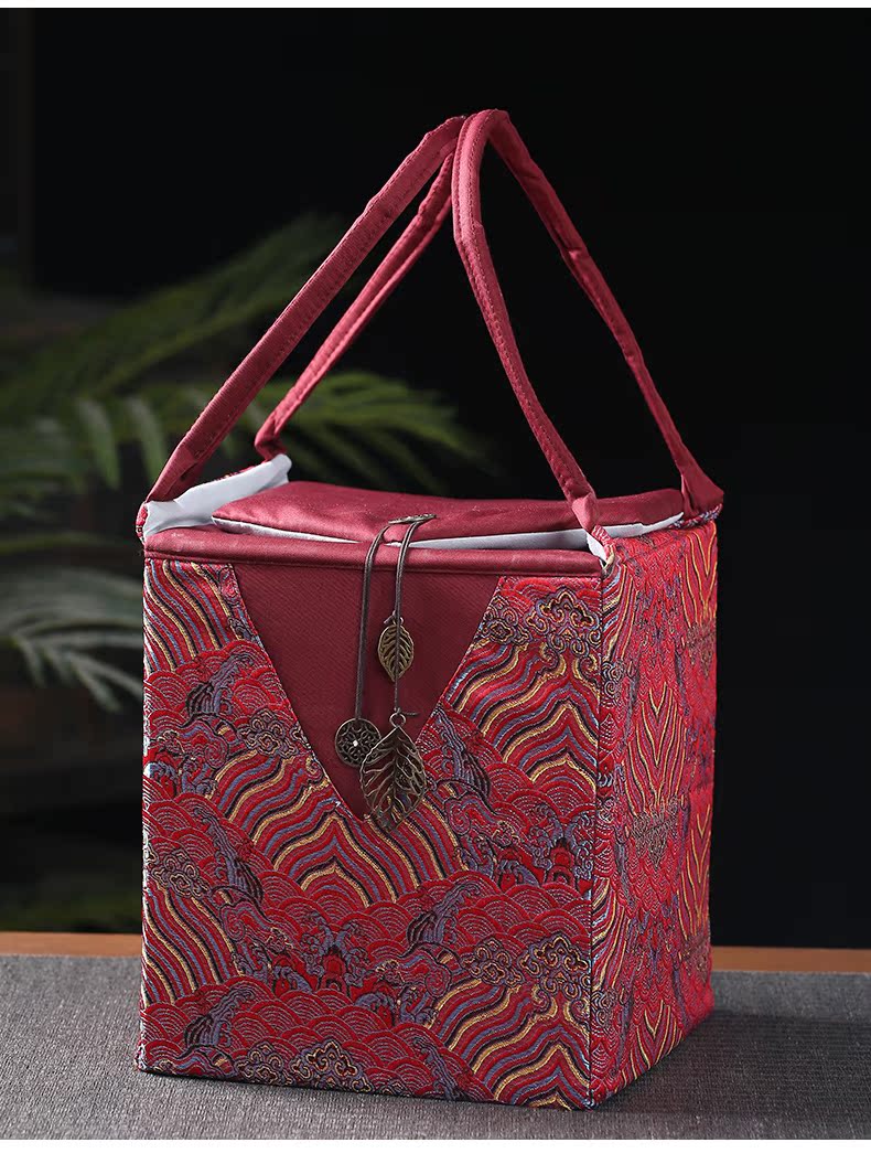 Back economic prosperous gift box the tea pot single pot pot box cloth embroidery gift box