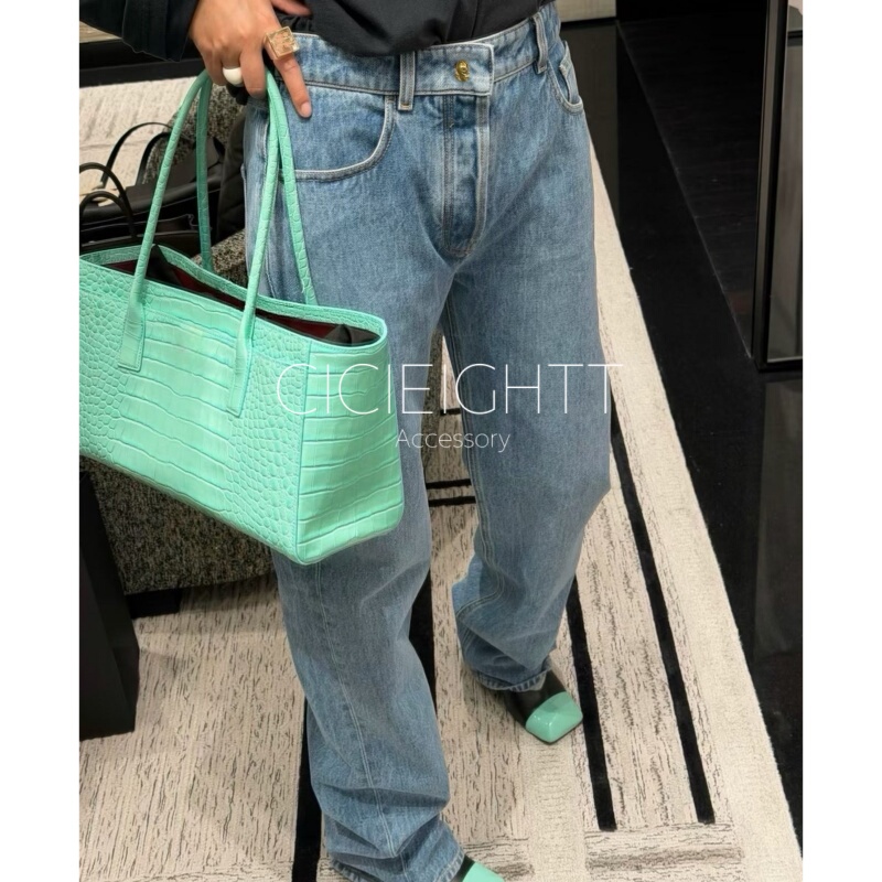 Cicieightt 26 Spring/Summer Low-Waisted Three-Color Jeans Jennie Style Retro Buckle Straight-Leg Pants