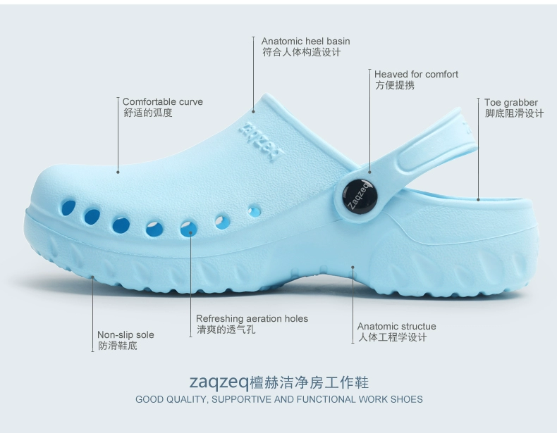 Surgical shoes studio slippers for women breathable non-slip toe-cap slippers nurse shoes experimental hole shoes for men doctors