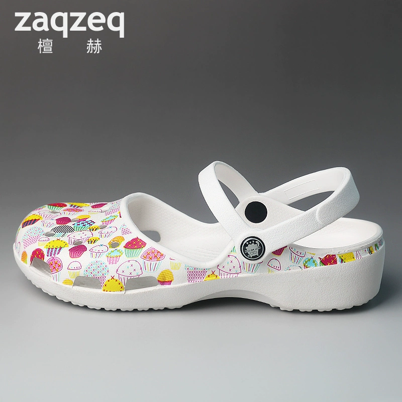 ZaqZeq / Tân Hz phòng hoạt động y tá dép dép giày vườn lỗ giày phụ nữ giày thường phụ nữ giày in 