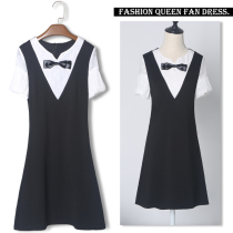 World-weary dress dress 150 little dress fairy air cute mortal heart machine little black skirt thin V collar dress