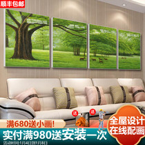 Mural living room hanging painting Green Tree landscape Nordic decoration evergreen tree entrance study landscape abstract tree decoration painting