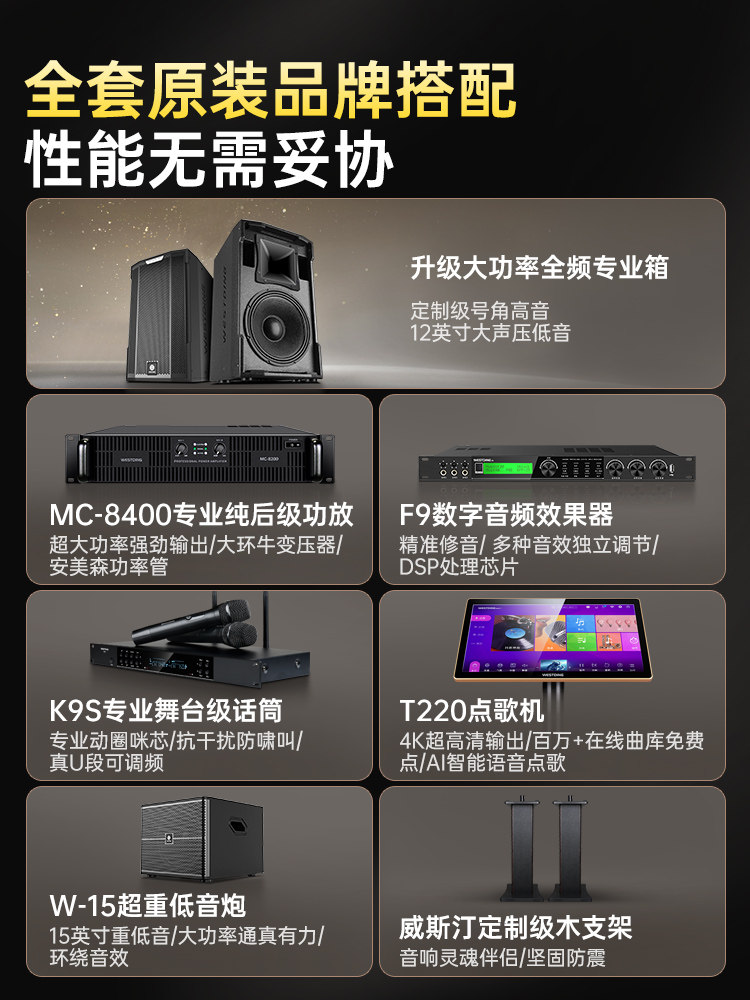 Westin War God Professional Home Ktv Audio System Karaoke Machine Large Villa Combination Speaker Set