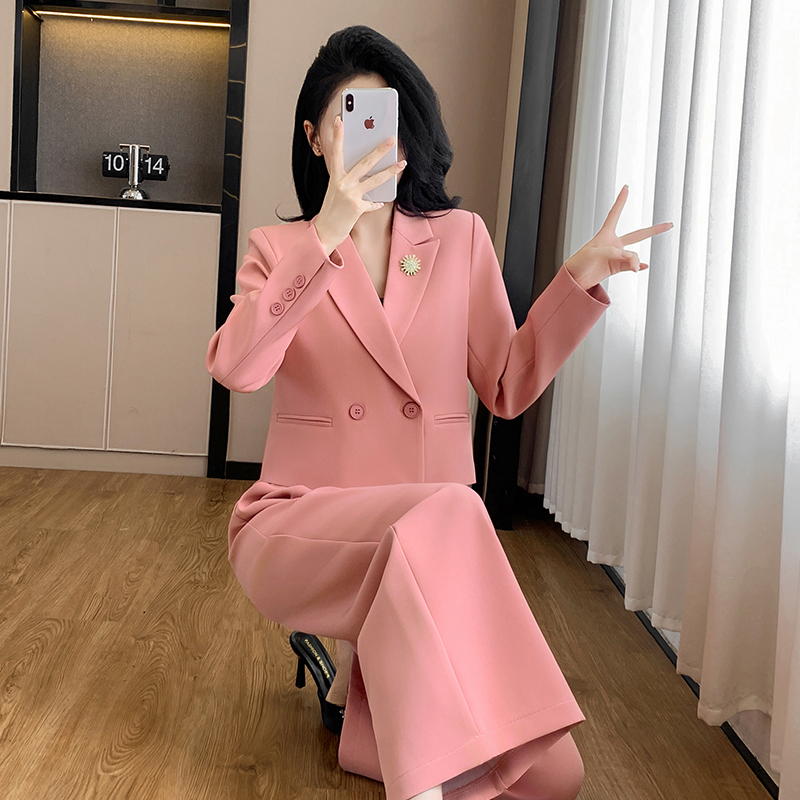 Pink Blazer for Women 2024 Spring, Autumn and Winter New Style High-End Fashion Popular Casual Petite Suit Set Pink Blazer for Women 2024 Spring, Autumn and Winter New Style High-End Fashion Popular Casual Petite Suit Set