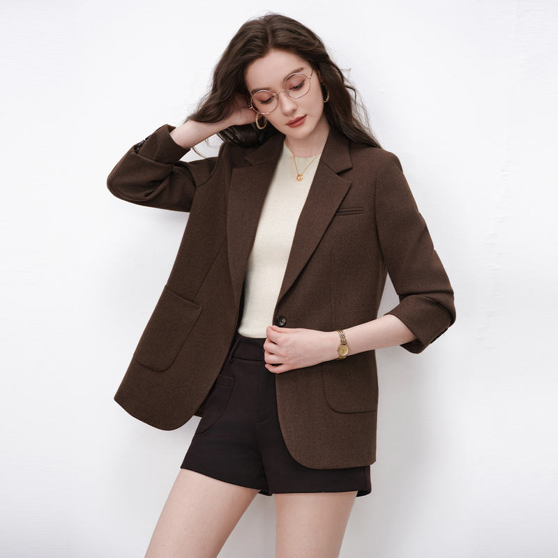 Brown Blazer Women's Professional Top 2026 Autumn and Winter New Style Versatile High-End Commuter Small Suit