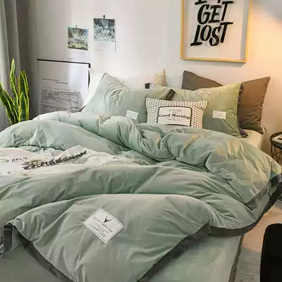 Milk velvet crystal velvet net red four-piece winter coral velvet thickened double-sided flannel bed Single bed double bed bedding