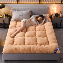 Autumn and winter thickened lambswool mattress, feather velvet, tatami mattress, plus velvet warm soft cushion, single and double students