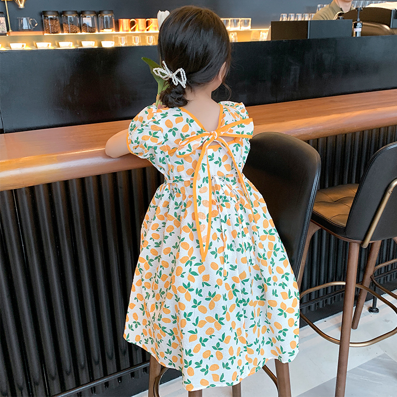 Girls Crush Dress Summer 2023 New Ocean Summer Girl Dress Boy Children's Princess Skirt