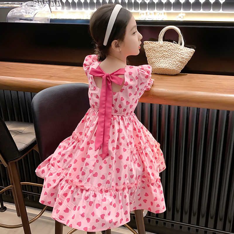 Girls cotton dress summer 2021 new Western style girls children's clothing princess skirt floral children's skirt summer