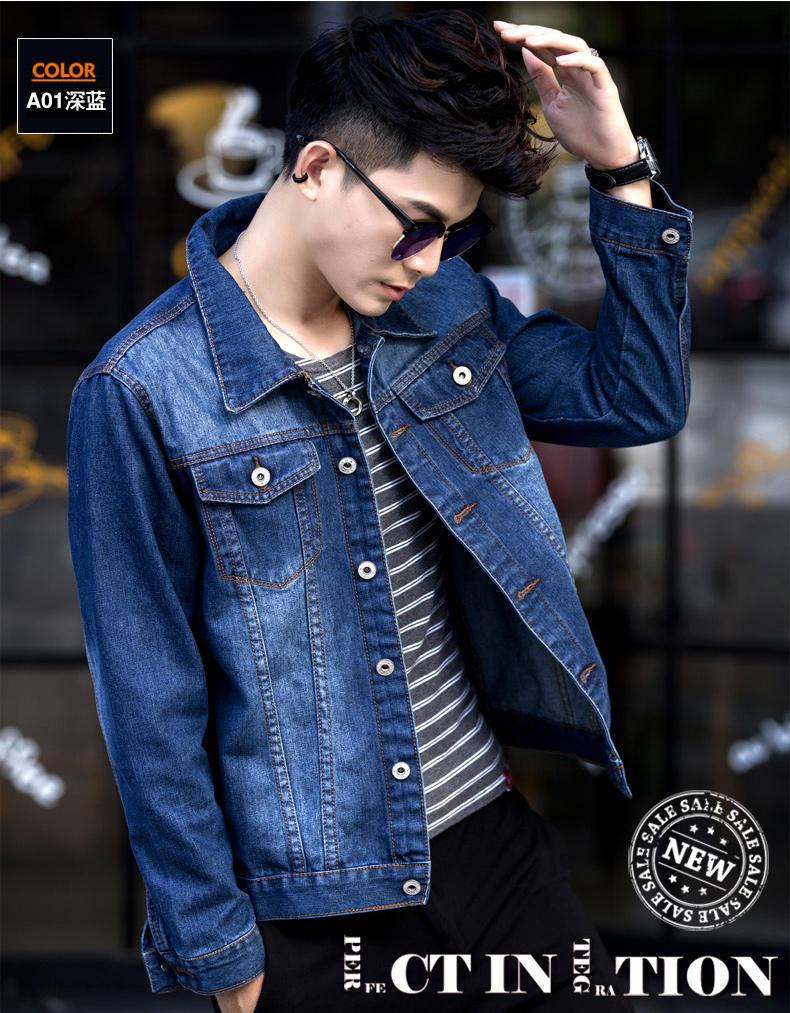 2018 người đàn ông mới của denim jacket nam Hàn Quốc phiên bản của tự trồng mùa thu lỏng áo khoác sinh viên áo khoác đẹp trai xu hướng 褂