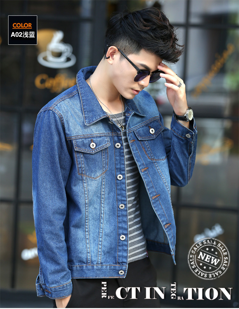 2018 người đàn ông mới của denim jacket nam Hàn Quốc phiên bản của tự trồng mùa thu lỏng áo khoác sinh viên áo khoác đẹp trai xu hướng 褂