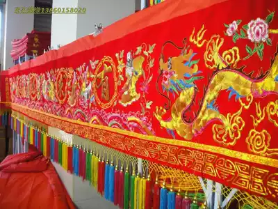 Embroidery 6 meters new big ears are responsive to eight fairy color home big Lian color door eyebrow temple decoration banner