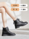 Low-cut Martin boots for women 2025 autumn genuine leather foot-showing small boots winter plus velvet British style short boots for small people