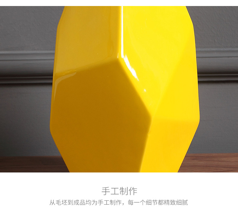 Ceramic vase furnishing articles household act the role ofing is tasted, the sitting room TV cabinet table decoration decoration ideas flower arranging yellow crafts