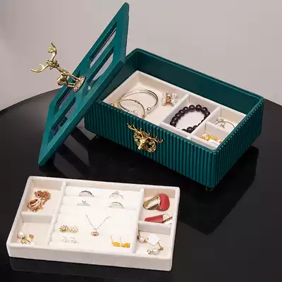 Jewelry storage box room dressing table desktop creative bedroom jewelry ornaments decoration ring earrings high grade tray
