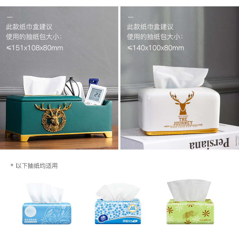 Tissue box is placed in the sitting room smoke paper napkin creative ceramic boreal Europe style table light much wind household ins paper