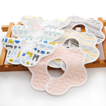 Childrens saliva towel baby 360 degree rotating pure bib cotton newborn baby spit milk waterproof eating bib