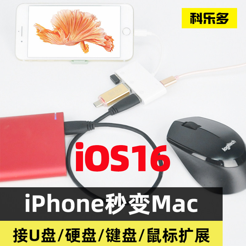 Keledo mobile phone OTG data cable adapter suitable for Apple lightning interface iphone13se14xr tablet ipad9 pen drive usb interface 15