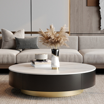 Italian Nordic light luxury rock board coffee table Modern round senior designer small apartment large coffee table table living room household