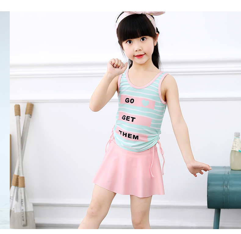 Swimsuit Girl girl Two-style swimsuit cute skirt-style swimsuit Two-style spa children