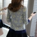 Xuân 2019 phiên bản mới của Hàn Quốc áo len dệt kim lỏng lẻo nữ sinh viên áo khoác ngắn nữ mùa xuân và mùa thu bên ngoài khăn choàng - Đan Cardigan Đan Cardigan