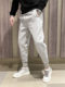 Spring new men's casual gray sports pants, Internet celebrity trendy brand, versatile leggings, loose nine-point sweatpants