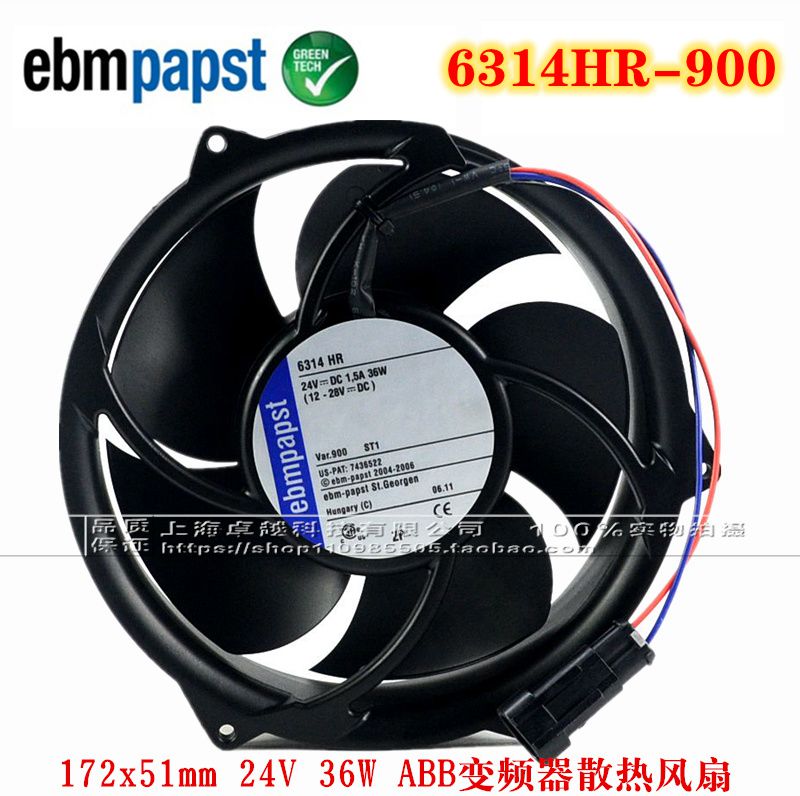 6314HR-900 ABB Inverter Fan 17CM with plug 17251 24V 36W