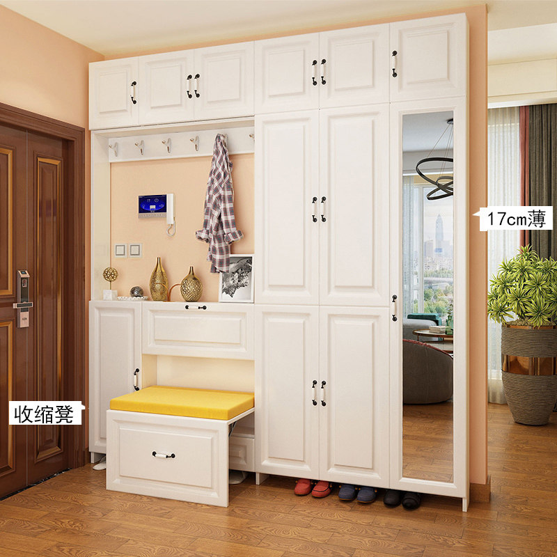 Minimalist modern 17cm ultra slim shoe cabinet Narrow Door Hall Cabinet Living Room Multifunctional Cloister Cabinet customizable 15cm