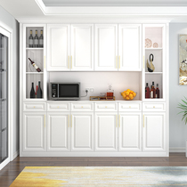 Minimalist modern dining side cabinet restaurant wine cabinet integrated by wall European-style kitchen glass disposal cabinet living-room lockers