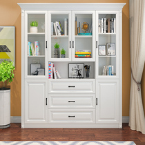 Simple modern European free combination bookcase bookcase bookcase bookcase bookcase bookcase overall bookcase with door-to-door storage cabinet