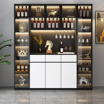 Dining side cabinet integrated by wall Home Living room Wine Cabinet Modern Minima Light Extravaganza Red Dining Room Cabinet Wall Side Cabinet Glass Cabinet