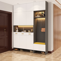 Minimalist into the door Gated Shoes Cabinet Shoes Cabinet Integrated By Wall Home Doorway Modern Door Hall Cabinet Changing Shoes Stool Containing Lockers