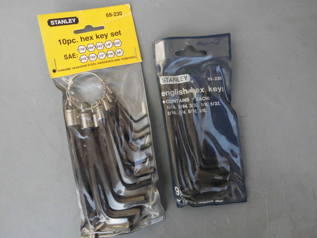 Old STANLEY Stanley British hexagonal wrench 9-piece set 10-piece set inner hexagonal key ring hexagonal wrench