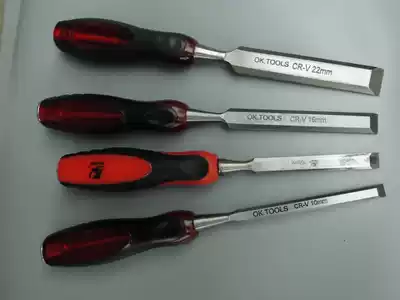 Chrome vanadium steel woodwork chisel through the heart handle wood chisel plastic handle flat chisel 6-32mm flat chisel with handle chisel decoration tool