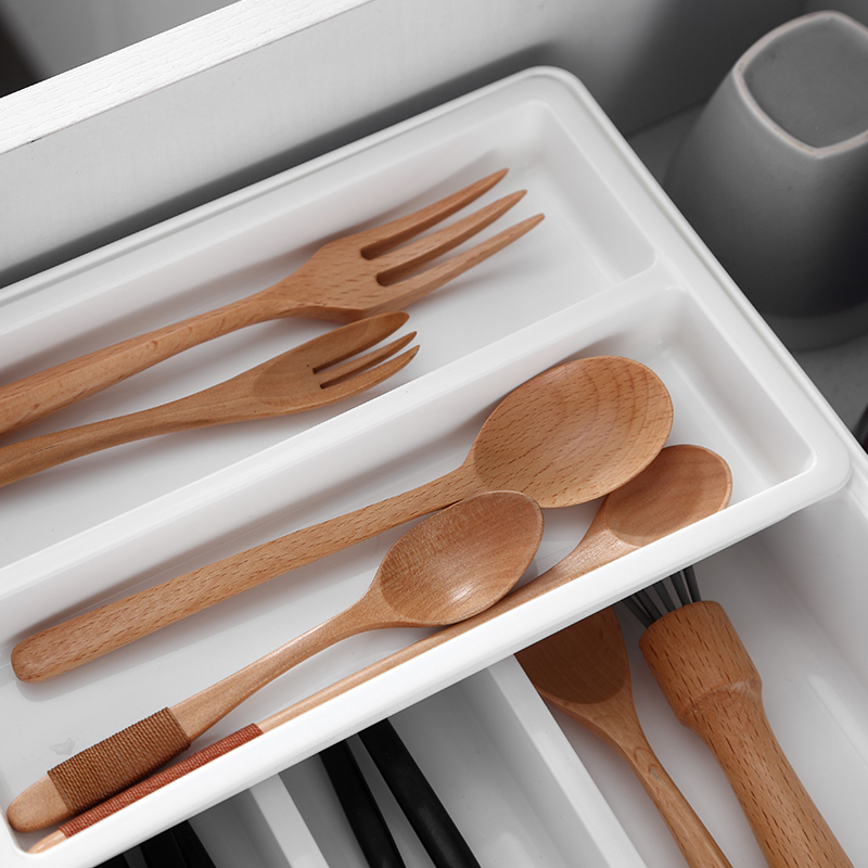 Receive a case the kitchen drawer senseyo pull basket chopsticks separated box of knife and fork tableware shelf storage box