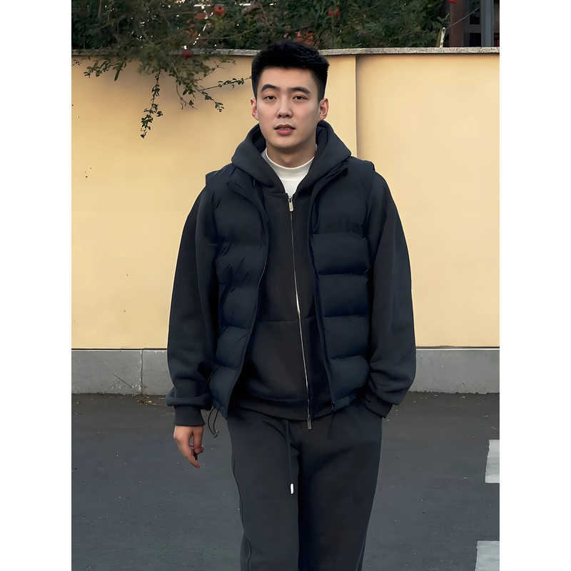 2026 Black Stand-Collar down Vest for Men, Winter Sleeveless Layered Vest, Stylish Thickened Jacket for Men
