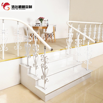 Haoda carved column custom stair handrail glass guardrail loft villa indoor balcony railing