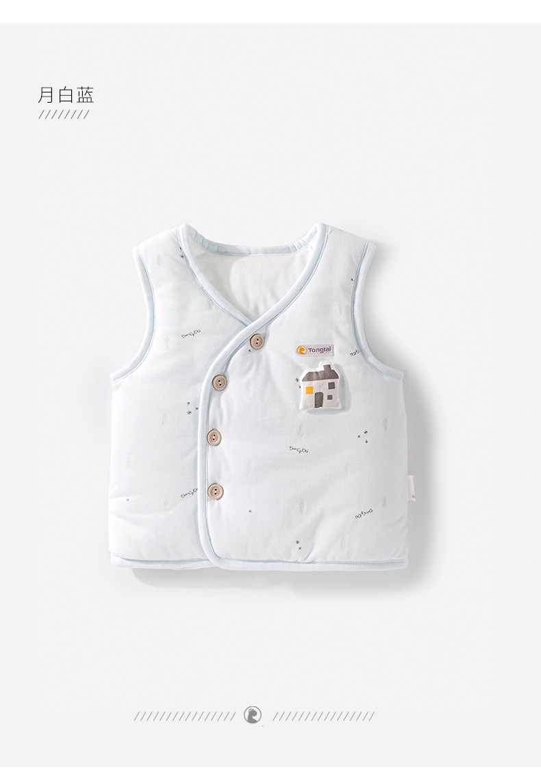 Tong Tai một phần cotton vest cho trẻ sơ sinh mùa thu và mùa đông dày áo gile thu đông bé gái