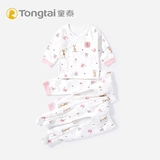 童泰 Детский комплект для новорожденных подходит для мужчин и женщин для девочек, демисезонное нижнее белье, пижама, 3 предмета, 0-2 мес.