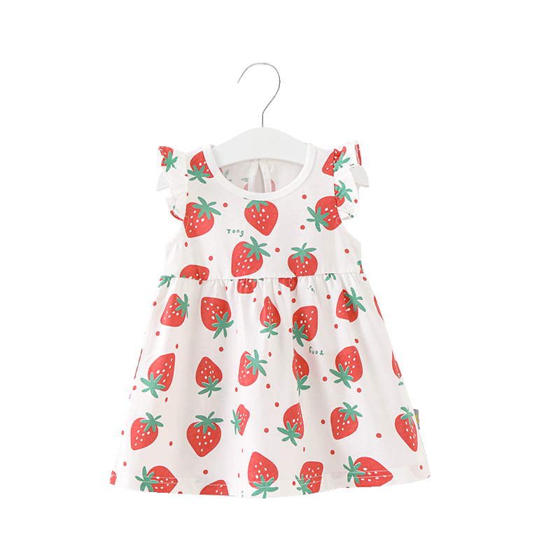 Tongtai Children's Girls' Summer Flowers Baby Small Skirt Fashionable Summer Cotton Princess Dress Clothes