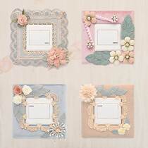Snap-on adhesive-free washable fabric lace switch frame cover 86 type European socket wall sticker dust-proof decorative sticker