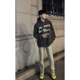 Приталенные черные демисезонные джинсы, флисовые штаны, в американском стиле