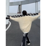 Ретро демисезонный утепленный свитер, трикотажная куртка, в американском стиле, изысканный стиль