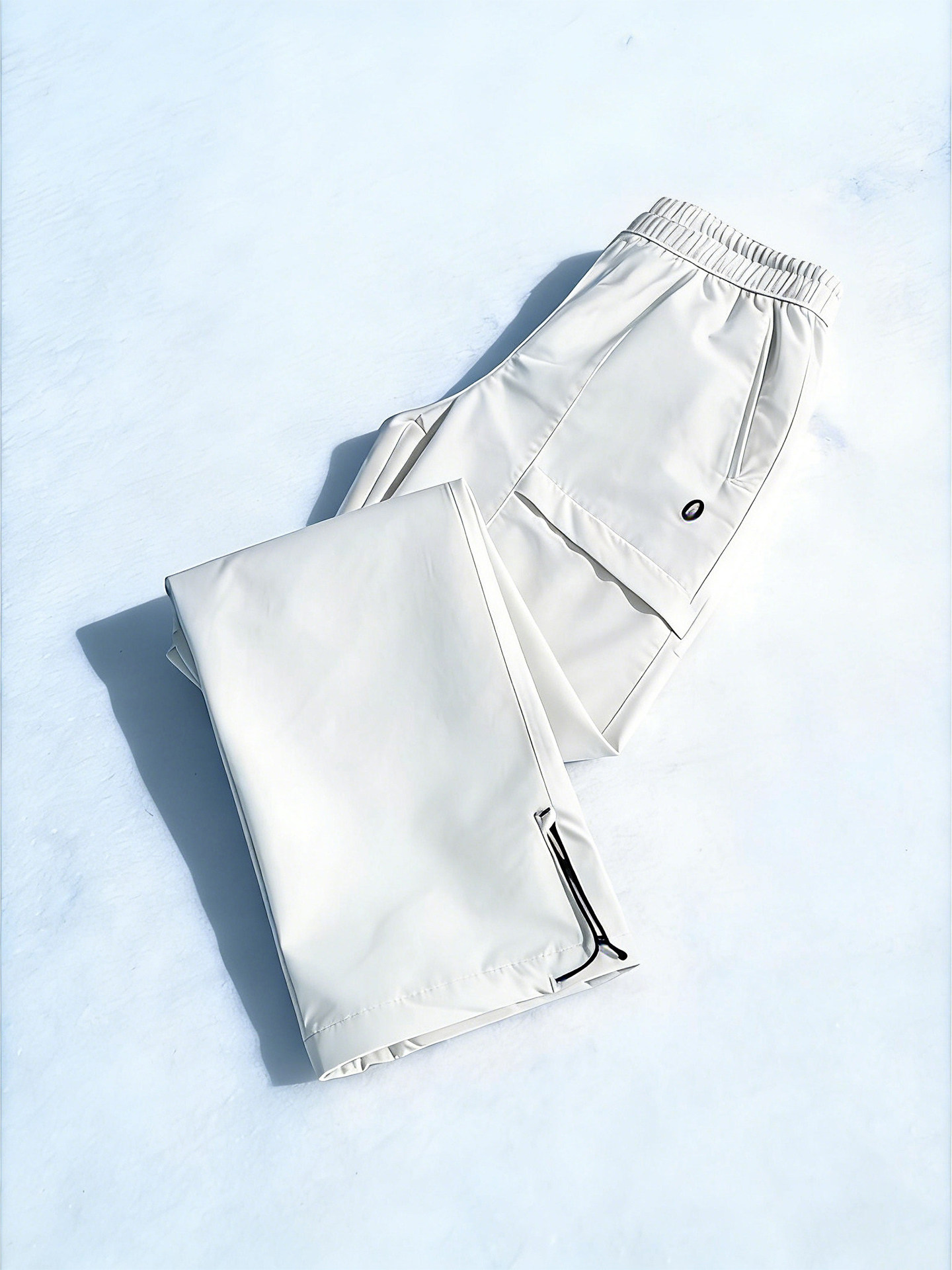 White Softshell Fleece-Lined Waterproof Windproof Winter American-Style Sports Ski Pants for Men and Women Outdoor Hiking Pants