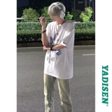 Американская атмосфера High Street Pants Men's CleanFit вымытые желтые грязные джинсы стройные ножницы для ножниц