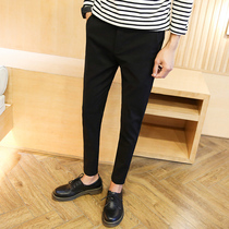 Ankle-length pants male drop casual pants Korean slim Joker suit pants straight leg pants 9 points pants trend