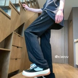 Шелковые летние тонкие трендовые штаны для отдыха, в американском стиле, большой размер, свободный прямой крой